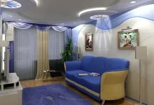 Tavane extensibile în camera de zi de imagine de design dormitor, split-nivel de 18 mp, în lucios