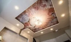Plafoane întinse cu imprimare foto (100 interesante de design fotografie)