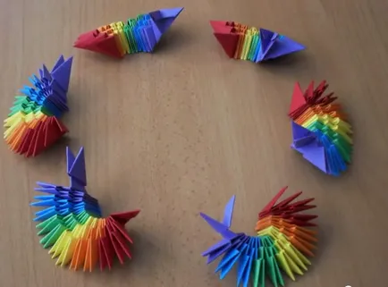 Origami scheme de module triunghiulare pentru începători cu fotografii și video