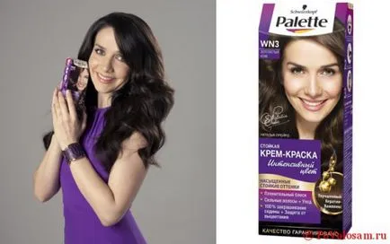 Paleta de culori Paleta de păr de nuanțe și culori