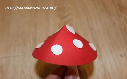Artizanat pentru ciuperci agarizat gradina din hârtie cu mâinile lor, copii hack ciuperci Amanita