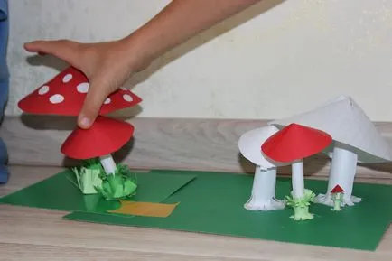 Artizanat pentru ciuperci agarizat gradina din hârtie cu mâinile lor, copii hack ciuperci Amanita