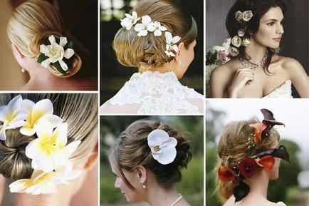mireasa coafura - stil si rafinament! Coafuri cu flori naturale