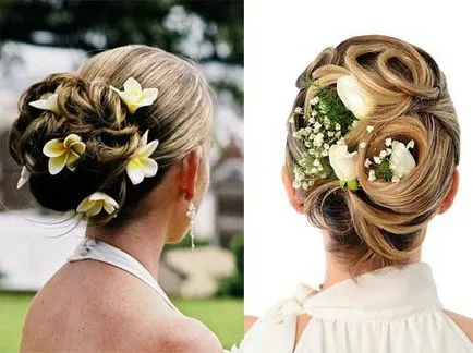 mireasa coafura - stil si rafinament! Coafuri cu flori naturale