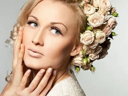 mireasa coafura - stil si rafinament! Coafuri cu flori naturale