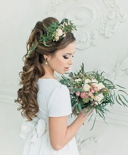 mireasa coafura - stil si rafinament! Coafuri cu flori naturale