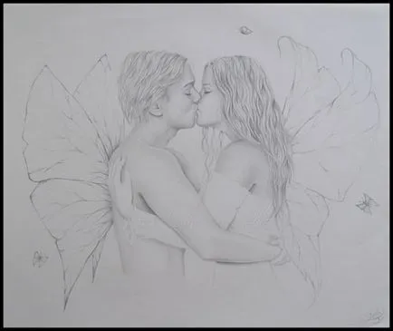 desene in creion dragoste