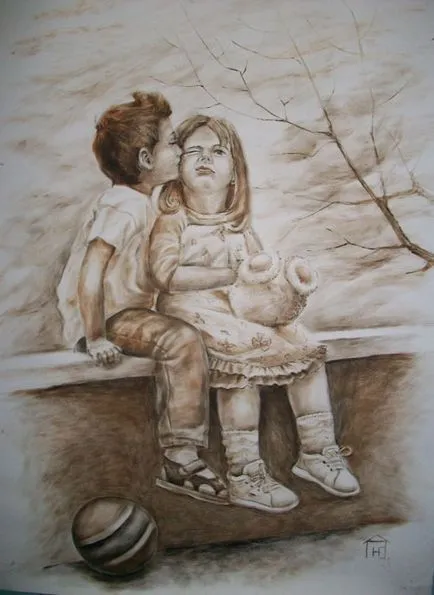 desene in creion dragoste
