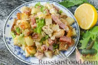 Salata cu pui, salata cu crutoane, retete cu poze 54 rețete (roșii de pui Caesar) Salata cu carne de pui, salata cu crutoane, rețete cu fotografii 54 prescrise