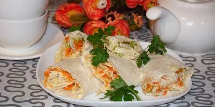 Roll din Lavaș - umplutura rețete și pas cu pas alimentele gustare în tigaie sau în (umplutura) Roll din Lavaș - umplutura rețete și pas cu pas alimentele gustare în tigaie sau în