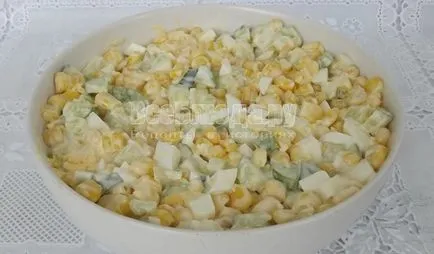 Salata cu porumb dulce, castravete, ou - reteta cu pas cu pas fotografii, toate mesele