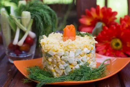 Salata cu porumb dulce, castravete, ou - reteta cu pas cu pas fotografii, toate mesele