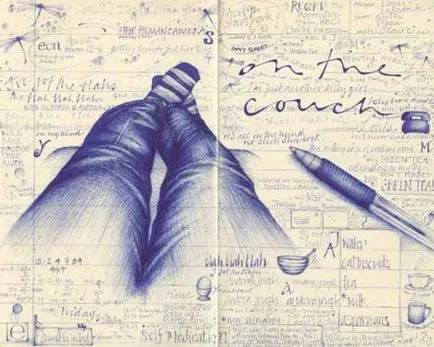 Figurile pen într-un notebook