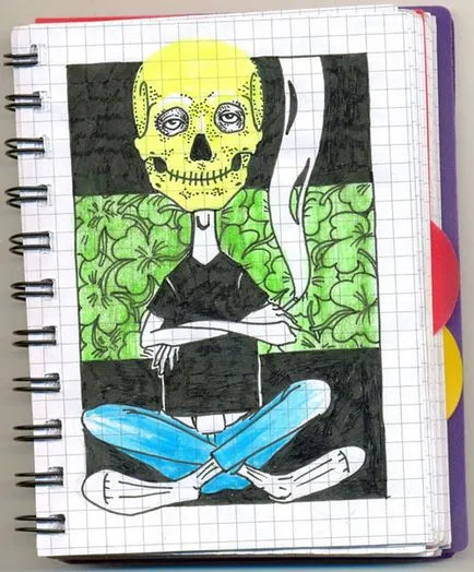 Figurile pen într-un notebook