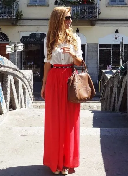 Din ceea ce sa poarte o fusta lunga trendsetter alegerea corecta a sus și pantofi