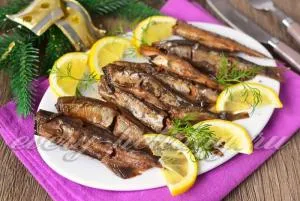 Sprot de capelin în rețeta acasă cu o fotografie