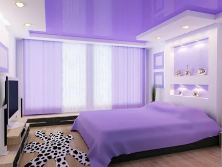 Lilac suspendate de tavan - fotografii de design interior (liliac suspendat plafon) Lilac plafon suspendat - Design interior fotografie