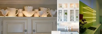 lumini LED bucătărie - cu privire la selectarea și instalarea propriile mâini (foto) (iluminare din spate) lumini LED bucătărie - cu privire la selectarea și instalarea propriile mâini (foto)