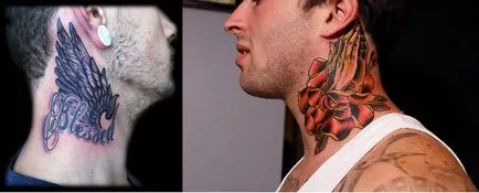 Tatuaje pe gat, valoarea și tatuaje foto pentru bărbați și femei