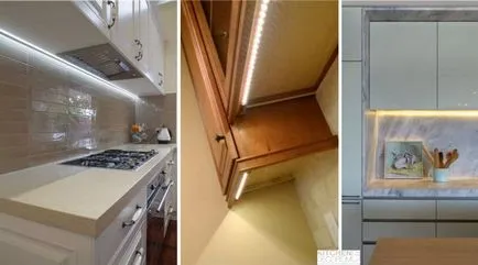lumini cu LED-uri de bucătărie - cu privire la selectarea și instalarea propriile mâini (foto) (lor) lumini LED bucătărie - cu privire la selectarea și instalarea propriile mâini (foto)