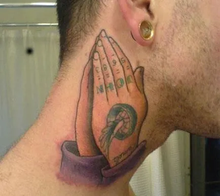 Tatuaje pe gat, valoarea și tatuaje foto pentru bărbați și femei