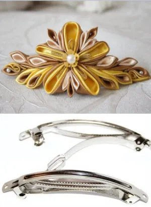 Decorați agrafele kanzashi flori de panglici de satin (pentru începători) Decorați agrafele kanzashi flori de panglici de satin