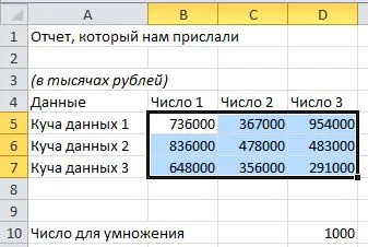 Înmulțiți sau să împărțiți datele într-un anumit număr