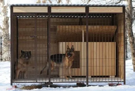 Aviary pentru rasele mari de câini Alabai, cioban, fotografie husky