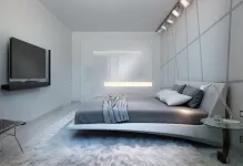 Stilul Hi-tech în internera dormitor fotografie cască de design (foto) Stilul Hi-tech în dormitor fotografie căști de design internera