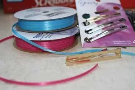 Clipuri cu arcuri mâinile lor, flori de panglici de satin, decor clipuri pentru elasticelor parul