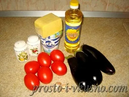 Vinete coapte cu roșii și brânză 1 (vinete) Vinete la cuptor cu rosii si branza 1