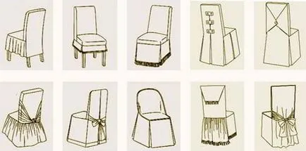 Scaun acoperă cu mâinile proprii, modele, idei pentru decoratiuni de nunta, perdele, Lambrichene, acasă