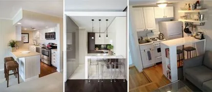 modalități de zonare și de proiectare a vizuale (fotografii și video) Proiectare bucătărie-living