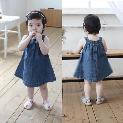 Pentru copii sundress denim pentru fete frumoase și confortabile