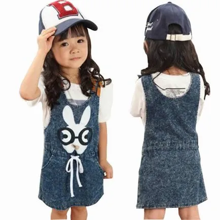 Pentru copii sundress denim pentru fete frumoase și confortabile