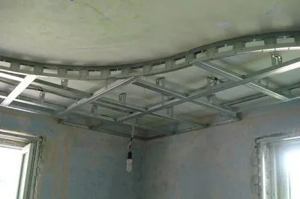 Plafoane întinse pe două nivele de editare foto, instrucțiuni video, suprapuse cu iluminare din spate, 2