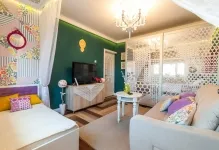 în aceeași cameră cu sala-copii care trăiesc, fotografii de mobilier, proiectare si zonare a camerei este cald, ca (camera) Living-copii în aceeași cameră cu sala, fotografii de mobilier, design și zonare, cameră caldă ca