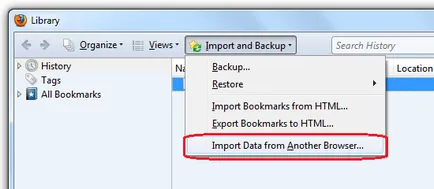 Marcaje de import și datele personale din alt browser, cum sa, suport mozilla