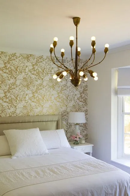 Ce adeziv tapet în dormitor - Design interior foto (ce) Ce tapet lipici în dormitor - Fotografie de interior Design