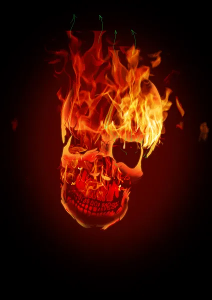 Cum de a desena un craniu uman pe foc
