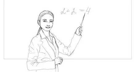 Cum să atragă un profesor de școală și un creion în etape copil