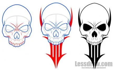 Cum de a desena un tatuaj sub forma unui craniu, lessdraw (desena) Cum de a desena un tatuaj sub forma unui craniu, lessdraw
