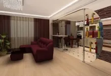 Cum să se separe bucătăria din zona de living ca o imagine divizată, izola camera, camera pentru a diferenția separat,
