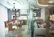 Cum să se separe bucătăria din zona de living ca o imagine divizată, izola camera, camera pentru a diferenția separat,