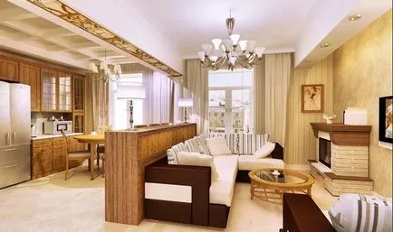 Cum să se separe bucătăria din zona de living ca o imagine divizată, izola camera, camera pentru a diferenția separat,