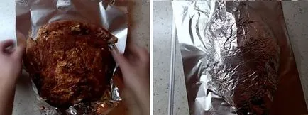 Cum se coace carnea de porc la cuptor in folie, astfel încât acesta a fost la școală