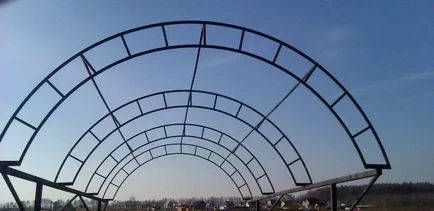Construcția Contrafisele arc pentru baldachin - tabelul de calcul pentru manechine, calculator on-line,