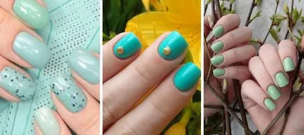 Culoare menta manichiură - idei de design cu fotografii