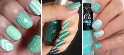 Culoare menta manichiură - idei de design cu fotografii