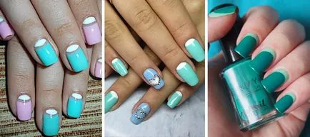Culoare menta manichiură - idei de design cu fotografii